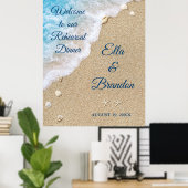 Blue Beach Waves Rehearsal Dinner Poster (Thuiskantoor)