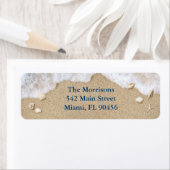 Blue Beach Waves Retouradreslabels Etiket (Insitu)