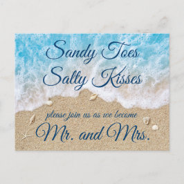 Blue Beach Waves RSVP-Briefkaart Uitnodiging Briefkaart