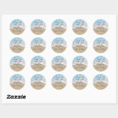 Blue Beach Waves Sandy Toes Salty Kisses Dank u Ronde Sticker (Vel)