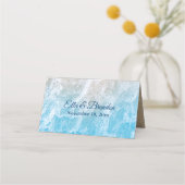 Blue Beach Waves Sandy Toes Salty Kisses Folded Plaatskaartje (Achterkant)