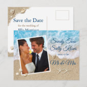 Blue Beach Waves Sandy Toes Salty Kisses Foto Briefkaart (Voorkant / Achterkant)