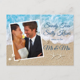 Blue Beach Waves Sandy Toes Salty Kisses Foto Briefkaart