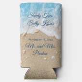 Blue Beach Waves Sandy Toes Seltzer Cooler (Achterkant)