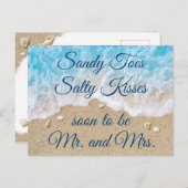 Blue Beach Waves Sla de datum op Aankondigingskaart (Voorkant / Achterkant)