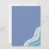 Blue Beach Waves Starfish Summer Party nodiging Kaart (Achterkant)