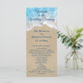 Blue Beach Waves Trouwprogramma Programmakaart (Staand voorkant)