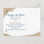 Blue Beach Waves Verander de datum Aankondigingskaart (Achterkant)