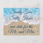 Blue Beach Waves Verander de datum Aankondigingskaart (Voorkant)