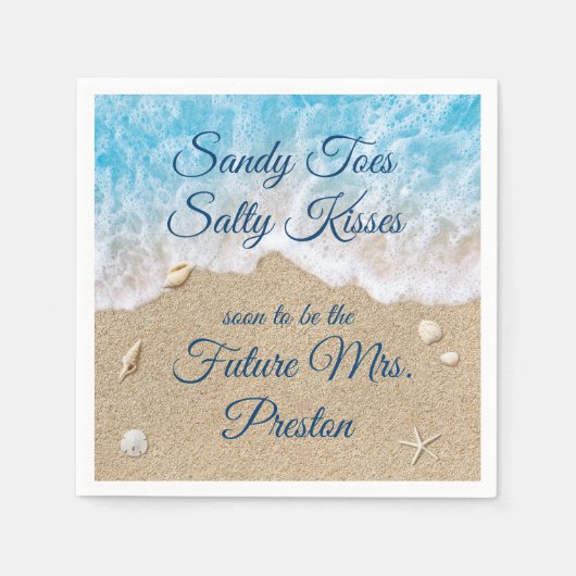 Blue Beach Waves Vrijgezellenfeest servet (Voorkant)