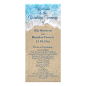 Blue Beach Waves Wedding Programme 2 Reclamekaart (Voorkant)