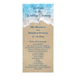 Blue Beach Waves Wedding Programme 2 Reclamekaart