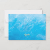 Blue Beach Waves & Zeester RSVP Kaartje (Achterkant)