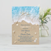 Blue Beach Waves & Zeestervis Couple's Douche Kaart (Staand voorkant)