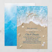 Blue Beach Waves & Zeestervis repetitie diner Kaart (Voorkant / Achterkant)