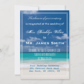 Blue Beach Wedding Invitations Kaart (Voorkant)