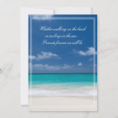 Blue Beach Wedding Invitations Kaart (Achterkant)