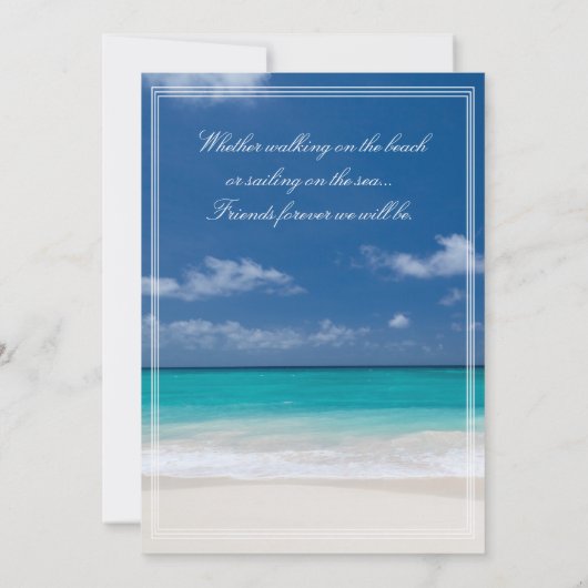 Blue Beach Wedding Invitations Kaart (Achterkant)