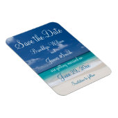 Blue Beach Wedding Save the Date Magnet Magneet (Rechterzijde)