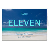 Blue Beach Wedding Table Numbers (Voorkant Horizontaal)