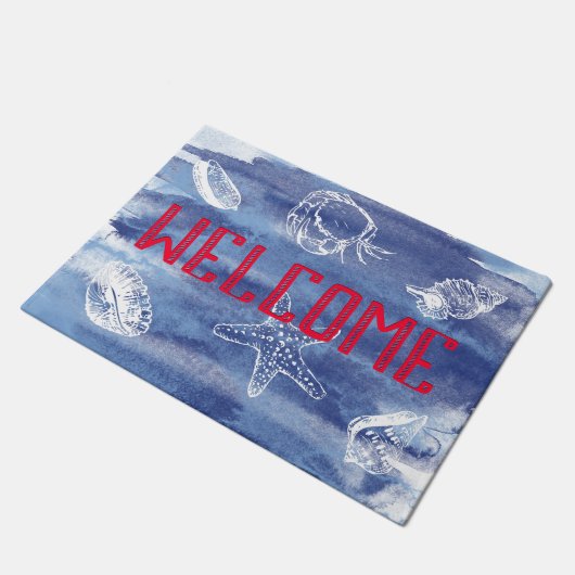Blue Beach Welkom Deurmat (Schuin)