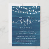 Blue Beach Wood Rehearsal Dinner Invitation Kaart (Voorkant)