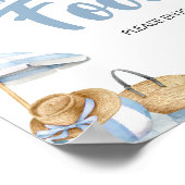 Blue Beach Zomer Baby shower Eten Poster (Hoek)