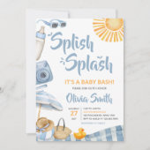 Blue Beach Zomer Baby shower Kaart (Voorkant)