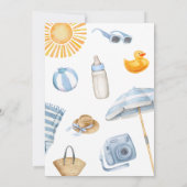 Blue Beach Zomer Baby shower Kaart (Achterkant)