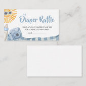 Blue Beach Zomer Baby shower Luier Raffle Informatiekaartje (Voorkant / Achterkant)
