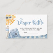 Blue Beach Zomer Baby shower Luier Raffle Informatiekaartje (Voorkant)