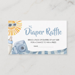 Blue Beach Zomer Baby shower Luier Raffle Informatiekaartje