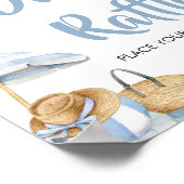 Blue Beach Zomer Baby shower Luier Raffle Poster (Hoek)