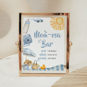 Blue Beach Zomer Baby shower Moeder Osa Bar Poster