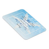Blue Beachy Starfish Wedding Save the Date Magnet Magneet (Rechterzijde)