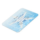 Blue Beachy Starfish Wedding Save the Date Magnet Magneet (Linkerzijde)