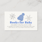 Blue Beanie Boy Baby shower Boek Aanvraag Informatiekaartje (Voorkant)