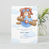 Blue Bear Aviation Avonturen Uitnodiging (Staand voorkant)