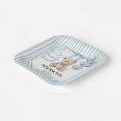 Blue Bear Baby Shower  Papieren Bordje (Gebogen)