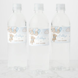 Blue Bear Balloons Baby Shower  Waterfles Etiket