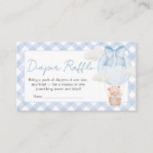 Blue Bear Bearly Wait Baby Shower Diaper Raffle Informatiekaartje (Voorkant)