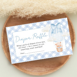 Blue Bear Bearly Wait Baby Shower Diaper Raffle Informatiekaartje