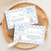 Blue Bear Bearly Wait Baby Shower Diaper Raffle Informatiekaartje
