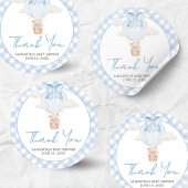 Blue Bear Bearly Wait Baby Shower Ronde Sticker