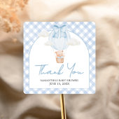 Blue Bear Bearly Wait Baby Shower  Vierkante Sticker