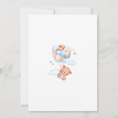 Blue Bear Spanish Baby Shower Boy invitation Kaart (Achterkant)