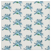 Blue Beared Lily floral Stof (Swatch)