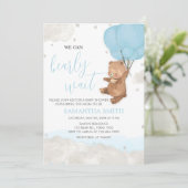 Blue Bearly Wait-Baby shower Kaart (Staand voorkant)