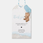 Blue Bearly Wait Baby shower voorkeurstag Cadeaulabel (Voorkant)