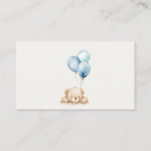 Blue Bearly Wait Balloon Baby Display Shower Informatiekaartje (Achterkant)